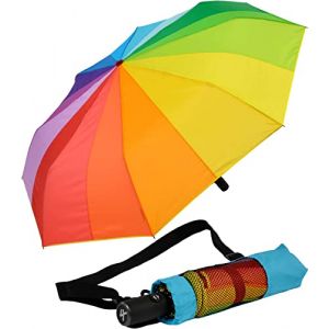 Parapluie de poche XXL avec ouverture automatique automatique - Full Class - Toit de 122 cm, Multicolore arc-en-ciel, 16 couleurs, 122 cm (RS-Versand, neuf)