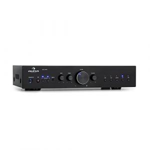 AUNA Amplificateur Audio, Amplificateur HiFi Syst&egrave;me St&eacute;r&eacute;o Recepteur Bluetooth HiFi pour Ampli Stereo, Ampli HiFi Contr&ocirc;le Basses et Aigus, Univers Hi-FI, Amplificateurs 2 Canaux, T&eacute;l&eacute;commande, AUX (Electronic-Star-FR, neuf)