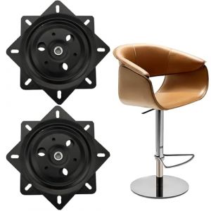 2 Pi&egrave;ces Table Tournante de Chaise Pivotante Platine Pivotante Plaque Pivotante &agrave; Roulement &agrave; Billes Plateau Tournant Roulement Rotation &agrave; 360&deg; pour Chaises de Bar, &Eacute;tag&egrave;res Pivotantes, etc (Noir) (QIUNUBI, neuf)