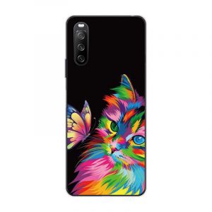 KARTXITAI Coque Compatible avec Sony Xperia 10 III 5G,Housse &Eacute;tui de Protection en Ultra Transparente Silicone en Gel TPU Souple Case Cover Shock-Absorption-Papillon, Chat (KARTXITAI, neuf)