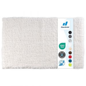 Floordirekt Sky Soft Tapis de bain carr&eacute; et rond - Extra moelleux - Antid&eacute;rapant et &agrave; s&eacute;chage rapide - Plusieurs couleurs et tailles (80 x 150 cm, blanc) (MEISTEREI, neuf)