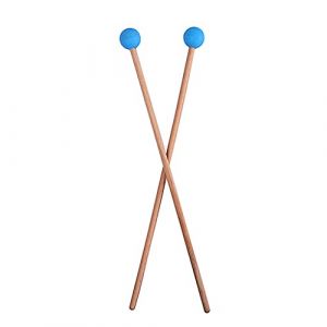 Alnicov 1 paire de baguettes de batterie, baguettes pour xylophone Glockenspiel Tête en plastique rigide pour baguettes bleues (Music Lover EU, neuf)