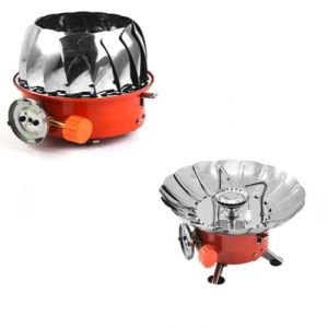 Réchaud Portatif de Camping à Gaz, Darryy Petit Rechaud Gaz Pliable, Portable Camping Réchaud à Gaz, Mini Cuisinière à Gaz, 2800W, 468G,Coupe-vent, Extérieur, Facile à Manipuler, Barbecue (DEILI, neuf)