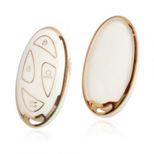 [Nouveau 2024] GAFAT Hyunda-i Tucson 2025/ Kona SX2 EV/ Ioniq 6/ Ioniq 5/ Sante Fe 2024 2025 2026 Coque de Clé de Voiture, Housse de Protection pour Clé, TPU Gel de Silice [7 Boutons] (Blanc) (GAFAT(EU), neuf)