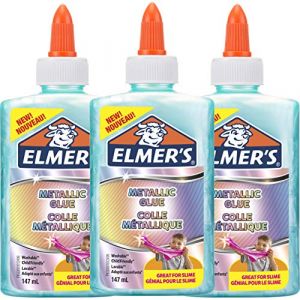 Elmer's Colle PVA M&eacute;tallique |Lavable | Bleu Canard | 147 ml | 3 unit&eacute;s (BigWhiteRabbit, neuf)