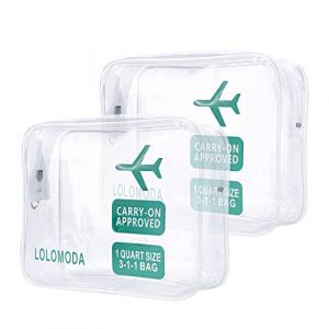 Trousse de Toilette Transparente 2 Pcs, Kit de Voyage pour l'Avion, Set de Voyage dans Bagages &agrave; Main, Sac Cosm&eacute;tiques pour Hommes et Femmes TSA Sac de Transport Conforme &agrave; la Norme (Bleu) (four color fish, neuf)