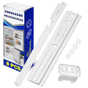 8 Kit Glissiere Porte du Frigo Congelateur Encastrable avec le Code Original C00312150 pour Indesit pour Ariston 481231019131 484000000857 pour Whirlpool - Garantie de 10 Ans - MONTERAL (MONTERAL, neuf)