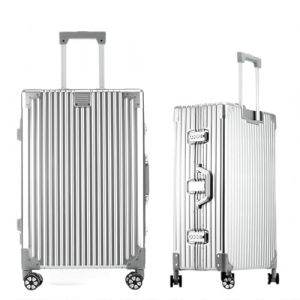 yuweijie Valise Cabine · 4 Roues · Serrure TSA · Poignée Télescopique Réglable · Valise entièrement en Aluminium · S-58.5cm · 45L · Argent (JOKER ADVERT  S.R.L., neuf)