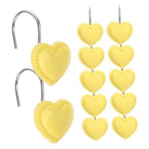 SEWOART 12pièces De Rideaux Forme De Coeur Lot de Anneaux Décoratifs pour Rideaux De Et Fenêtres Robustes Et Élégants pour Salle De Bain Et Chambre (Si Peihong, neuf)