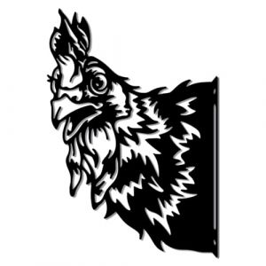 WADORN Forme Jardin Décoration en Métal en Forme, Animaux Silhouette Poulet Jardin Piquets Décoratifs en Fer Coq Tête Noire Distincte Clôture Décoration Extérieure pour Cour Ferme Extérieure (WADORN EU, neuf)
