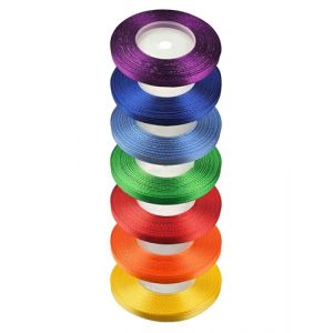 Netuno 7x ruban de satin arc-en-ciel 6mm x 32m set de rubans arc-en-ciel rouleaux de ruban satin ruban tissu multicolore ruban de décoration ruban à bricoler ruban satin décoratif pour cadeau mariage (netuno, neuf)