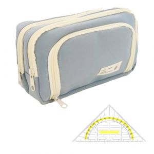 YUZHEDM Grande Trousse, avec R&egrave;gle Triangulaire, Trousse Scolaire, Plumier, Affaire Scolaire, Id&eacute;al pour Les Anniversaires, la Rentr&eacute;e Scolaire, la F&ecirc;te des Enfants, No&euml;l et Thanksgiving (Bleu) (YUZHEKJ, neuf)