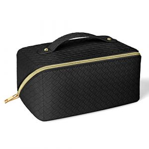 Aucuu Grande Trousse de Maquillage, Trousse &agrave; Maquillage Voyage avec Poign&eacute;e, &Eacute;tanche Portable Trousse de Rangement Toilette Femme, Sac &agrave; Cosm&eacute;tiques en Cuir PU Pochette Cosmetique Grande (Aucuu&reg;-EU, neuf)