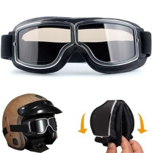 Harley Lunettes Vintage Lunette Moto Vintage Masque De Moto Vintage Lunette Casque Moto Cross Lunettes De Moto Retro Lunettes De Motocross Coupe-Vent Anti-PoussièRe Pour VéLo Lunettes De Vintage Moto (Honglear, neuf)