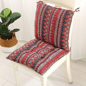 Coussin de Chaise avec Dossier 40x40 /45x45 Coussin de Siège Respirant Coussin Coton avec Rubans Coussins d’Assise de Jardin Exterieur Interieur Chaises de Cuisine ou de Salle à Manger (Color :#16 (YEYE-SHOP, neuf)