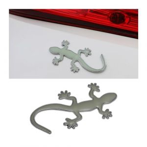JNNJ Autocollants Voiture, Gecko D&eacute;coration V&eacute;hicule, 3D Autocollants Personnalis&eacute;s en Trois, D&eacute;calcomanie L&eacute;zard Mignon, pour Camions, Ordinateur Portable, Mur, Fen&ecirc;tre, Pare-Chocs(Argent) (KJHmaoyi, neuf)