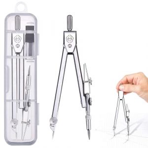 1 pièce compas professionnel avec mines de rechange, compas lycee compas simple compas college compas architecte compas metal compas a vis enfant crayon dessin professionnel compas (BLeezm, neuf)