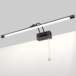 TYhogar LED 12W IP44 Miroir Applique Murale Éclairage De Salle De Bain Noir Mat Intérieur Éclairage Avec Interrupteur 60cm 3000K Appliques Pour Tableaux et Vitrines Bras Réglable Lampes De Lecture (TYhogar, neuf)