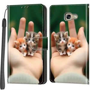 Haninsuze Etui Coque pour Samsung Galaxy A5 2017, [Fermeture Magnetique &agrave; Rabat] [Housse Portefeuille en Cuir PU] [Multifonctionnel] (Chat) (TILANDER, neuf)
