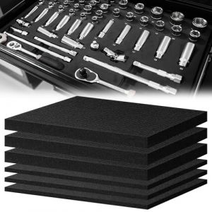 HEKOBAG 6 Pièces Mousses Prédécoupée, 405 x 305 x 50mm/10mm Mousse Predecoupee Cube, Boîte à Outils pour Mallette, Mousse a Decouper Ensembles d'éponges à Carreaux (LOIZOUPANTELIS, neuf)