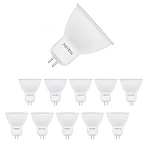 Metrix Lot de 10 ampoules LED GU5.3 3 W 220-240 Volt 240 lm Blanc chaud 3000 K &Eacute;quivalent des ampoules halog&egrave;nes 30 W Angle d'&eacute;clairage 120&deg; (Metrix International, neuf)