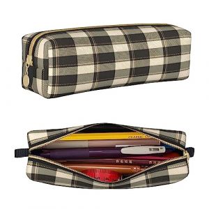 PAQGSREM Petite trousse à crayons, trousse à crayons, clés, léopard marron, trousse de rangement pour papeterie, école, bureau, voyage, Tartan gris et vert, Taille unique, Trousse à crayons (yichangshisanzexushangmaoyouxiangongsi, neuf)