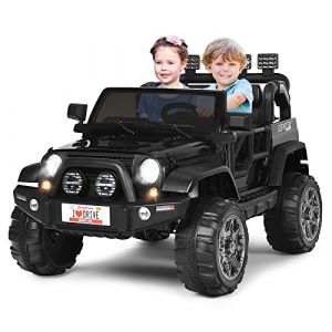 DREAMADE Voiture 4X4 Électrique pour Enfant avec Télécommande, Voiture Électrique 12 V avec 3 Vitesses, Coffre de Rangement et 4 Pneus Résistants, Véhicule Électrique avec LED/Musique/USB (Noir) (DREAMADE, neuf)