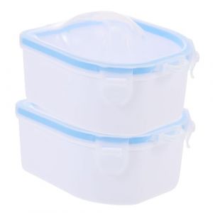 HAMPPLIES 2 pi&egrave;ces Bol &agrave; Trempage Ongles Double Couche pour Retrait Vernis Semi Permanent Bol Manucure Profond pour Soins et Nutrition des Ongles Outil Nail Art Pratique pour Salon et Usage (Chfaan, neuf)