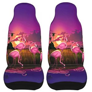 Phelika Lot de 2 housses de siège de voiture flamant rose - Housses de protection pour siège de voiture, berline, SUV, intérieur automobile (PheLika, neuf)