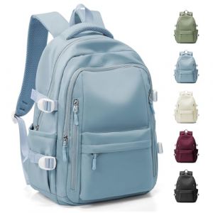 HYC00 Sac &agrave; Dos Scolaire Fille Ado Sac &agrave; Dos D'&eacute;cole Coll&egrave;ge Sacs &eacute;cole Scolaires Fille Cartables Sacs Universitaire Femme Casual Daypacks College Pack Imperm&eacute;able School Bag Work Bookbag,Bleu Clair (SUNMOP, neuf)