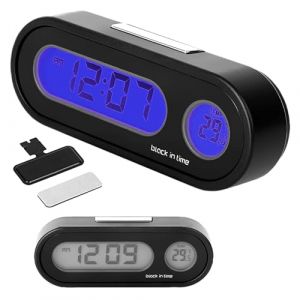 2 En 1 Horloge de Voiture Lumineuse avec Thermom&egrave;tre,Horloge de Tableau de Bord de Voiture,Horloge Digitale pour Voiture,Horloge Voiture avec Adh&eacute;sives,Horloge Num&eacute;rique Voiture LCD,D&eacute;coration Voiture (LEdoudouLE, neuf)