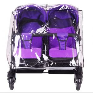 Habillage Imperméable pour Poussette Double Universelle Habillage Pliue Coupe-Vent Protection Pluie Transparent Housse Pluie Poussette Capote de Pluie Landeau Double Protège Enfants (haozaikeji, neuf)