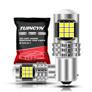 TUINCYN P21w Ba15s 1156 Ampoule LED, Feux de Recul 12V 24V Blanc Froid 6500K, pour Led Feu Stop Ampoules, Feux Arri&egrave;Re, Antibrouillard Arri&egrave;Re, Position Lampe, Feux de Jours, 2 Ampoules (TUINCYn, neuf)