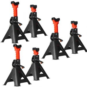 Herrselsam Lot de 3 Paires de chandelles d'essieu 3T - Hauteur r&eacute;glable de 285 &agrave; 430 mm - avec s&eacute;curit&eacute; - pour Voiture, Caravane, Camping-Car (Zeguan, neuf)