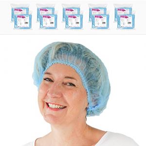 ARNOMED® Charlotte Cheveux Jetable 55 cm Bleu [1000 PIÈCES] - Filet Cheveux Plastique pour OP, Cuisine & Hygiène - Bonnet à Usage Unique - Charlotte Alimentaire de Protection des Cheveux en Tissu (arnowa, neuf)