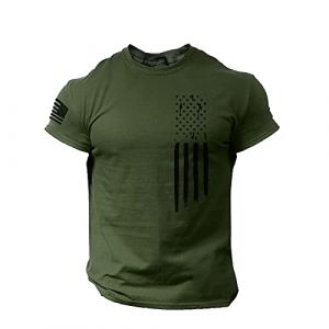 Tee Shirt Homme Drapeau Americain Manches Courtes Et Col Rond T Shirt Musculation Printemps Et été Casual Shirt Tops Elégant et Chic Imprimé Rétro Tshirt Homme Marque Soldes (sutelang lurryly (7-15 jours de livraison), neuf)