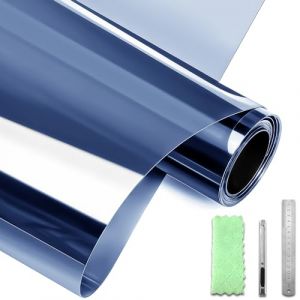 DARUITE Film Fenêtre Anti-Regard Film Miroir pour Fenêtre sans Tain Anti Chaleur Effet Miroir Anti-UV Protection Solaire Film Électrostatique Vitre pour Maisons, Bureau（Bleu-Argent，44.3x200cm） (DFT TECHNOLOGY CO, neuf)