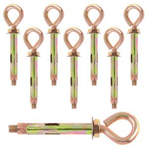 Sweet Lot de 8 vis d'expansion M8 pour mur de brique en b&eacute;ton - Crochet d'ancrage ferm&eacute; - Boulons d'expansion robustes avec anneau &agrave; &oelig;illet, ancrage &agrave; manchon (swpeet, neuf)