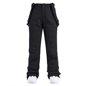 pantalon ski femme,combinaison ski femme,grande taille,pantalon neige,imperméable,snowboard,salopette de travail,fluide hiver,polaires de randonnée,taille haute,avec bretelles,thermique,noir,XL (Tulipillon, neuf)