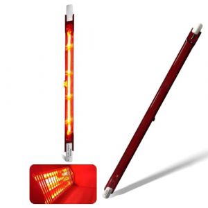 Ampoule Infrarouge 1500W, Ampoule Chauffante Rubis 254mm, Lampe Halogène Infrarouge Dimmable, 240V Tubes Halogène Quartz R7s 1500Lm, Lampe Quartz R7s pour Chauffage Heatmaster U3, 10mm Ø, Paquet de 2 (JHKEJI, neuf)
