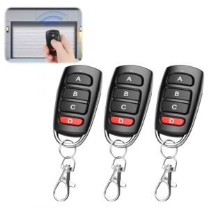 3Pcs T&eacute;l&eacute;commande Universelle Portail 433 MHz Duplicateur sans Fil &agrave; 4 Boutons Telecommande Copieus pour Porte de Garage, Port&eacute;e de 50m, Compatible avec 2260, 2262, PT2264, 5326, 2240,1527 (LINYANYANGKEJI, neuf)