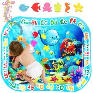 95x76cm Tapis d'eau Jouets pour B&eacute;b&eacute; GARNHLOB Grand Gonflable Tummy Time Tapis d'eau XXL pour B&eacute;b&eacute; de 3 6 9 Mois BB Sound Tapis eau B&eacute;b&eacute; Eveil pour Cadeau Pr&eacute;natal Anniversaire P&acirc;ques B&eacute;b&eacute; (Mingsheng-FR, neuf)