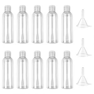 Newpop 10 Pièces Flacon Voyage Vide, Kit Voyage Avion Plastique, Contenant Voyage 100ml, Flacons de Voyage avec 3 Entonnoirs, Bouteille de Voyage pour Lotion, Cosmétiques, Shampoing, Gel Douche (amine ecommerce, neuf)
