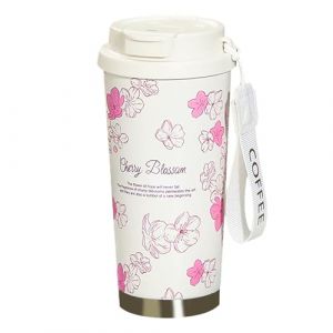 EACHPT Tasse a Cafe Thermos Isotherme,Mug Isotherme 500ml,Thermos avec Couvercle &Eacute;tanche,Double paroi en acier Inoxydable Tasses &agrave; caf&eacute; Avec paille pliable,pour Caf&eacute; Chaud et Froid, Lait et Th&eacute; (XsyAy, neuf)