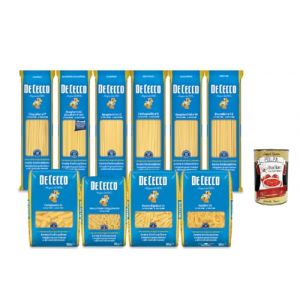 Coffret “Strenne Italia” – 10× pâtes De Cecco 500 g assorties + 1× pulpe de tomate 400 g – formats longs & courts, séchage lent – Total 5,4 kg – Fabriqué en Italie + Italian Gourmet polpa 400g (Italiaen Gourmet UK Ltd, neuf)