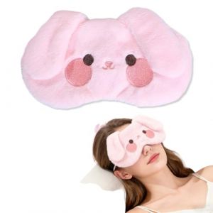 Cache Oeil Pour Dormir, Masque Enfant, Masque Animaux, Masque De Sommeil, Masque De Sommeil En Peluche, Doux, &Eacute;cran Lumi&egrave;res, Pour Filles, Femmes, Pour Sieste, Voyages (Rose, Petit Lapin) (VicFENG001, neuf)