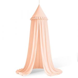 HOTUT Ciel de Lit avec Volants pour Enfants, Moustiquaire Vintage, Ciel de Lit G&eacute;ant, D&ocirc;me Romantique Princesse Tente de Lit, Couleur Unie D&eacute;coration, pour Jeux Lire Chambre &agrave; Coucher Dressing (ZHDAYA, neuf)