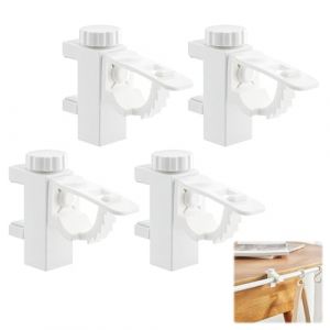 4 Pi&egrave;ces Support de Support de Pince Porte-Rideaux,Barre Transversale R&eacute;glable Tringle &agrave; Rideaux Stockage De Serviette Crochet pour Organisateur (YanRongGuan, neuf)