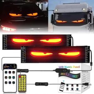 Yeux LED pour Camion, Lumière Devil Eyes for Voitures, Yeux LED doux pour camion, lampe oculaire colorée pour pare-brise avec Contrôle APP et Télécommande (Homgo, neuf)