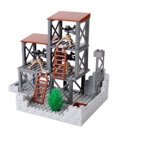 Jeamoc WW2 Tour de Garde Militaire Jeu de Construction, WW2 Scène Bâtiment Militaire Block de Construction, Compatible avec Lego WW2 (Permanently online, neuf)